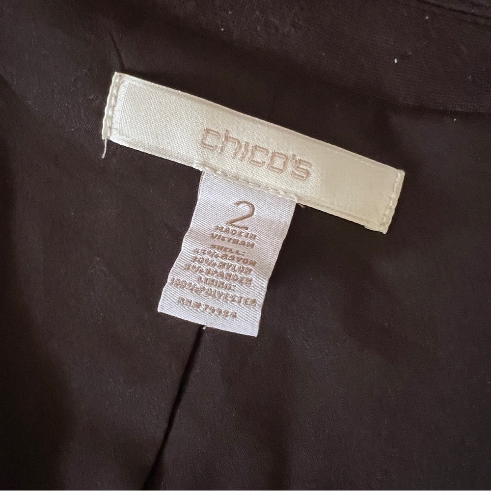 Chico's 2 Brown Long Sleeve Casual Career Blazer Suit Jacket size large 12 - Picture 3 of 5